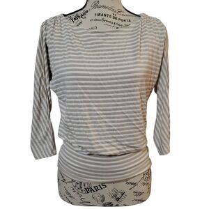 Striped Women's Top in Cream and White